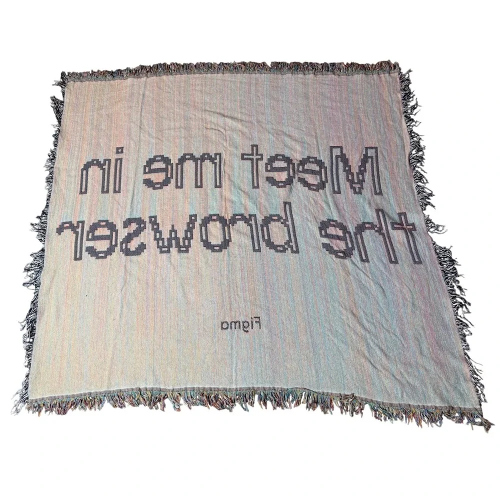 Figma Woven Throw Blanket Unisex OS Black Excellent Meet Me In The Browser Tech